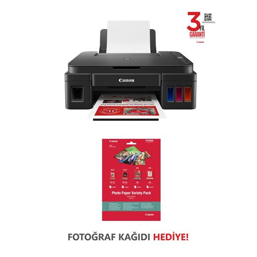 Canon G3416 Renkli Yazıcı Tarayıcı Fotokopi + Fotoğraf Kağıdı Hediyeli!