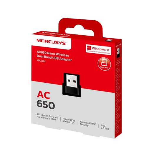 Mercusys MA20N 650 Mbps Kablosuz Ağ Adaptörü