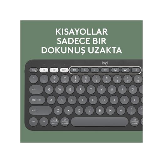 Logitech Pebble Keys 2 K380S 920-011859 Siyah TKL Q Kablosuz Klavye