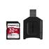 Kingston Canvas React Plus SDR2/32GB Class 10 UHS-II U3 V90 32 GB Hafıza Kartı + MLP SD Kart Reader